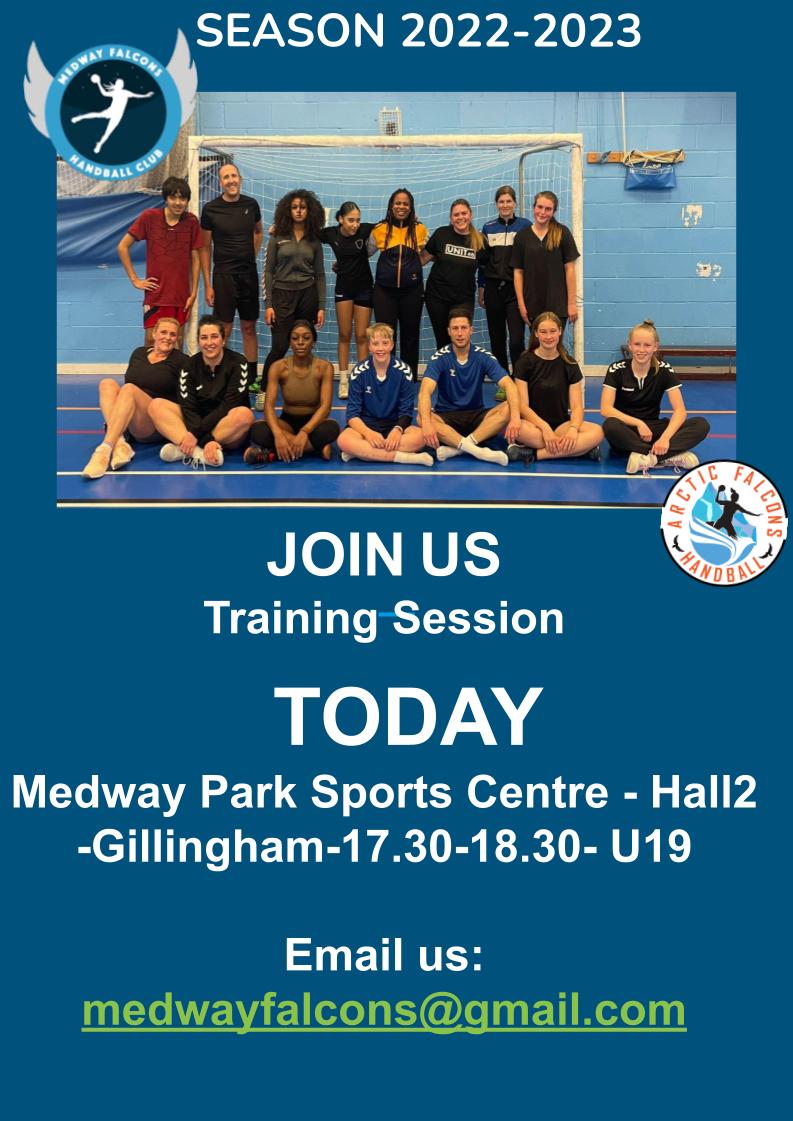 Hello #Gillingham, Hello #Medway
Join us today.
Free #Handball Session from the age of 9, Girls and Boys.

#BringaFriend
#AutismFriendly

Handball Wishes,

Sarah
@medwayfalconshc 
@ActiveLLR 
@Active_Kent 
@Sport_England 
@_EverydayActive 
@MedwaySport 
@BBCKentSport