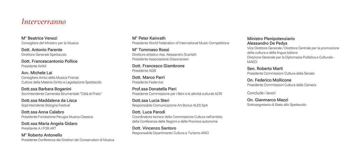 Lieta di intervenire al Convegno di AIAM, ente che rappresenta la produzione musicale nazionale aderente ad <a href="/Agis/">agis</a> Nazionale, in qualità di Presidente Aiforart - Associazione italiana formazione delle arti - nonché di Sovrintendente della <a href="/Imola_Academy/">Fondazione Accademia Imola</a> Accademia di Imola.