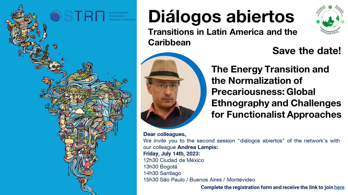 Diego Hdo Florez (@dhoflorez) on Twitter photo Hello Transitions researchers
We invite you to the 2nd Dialogos Abiertos #Transitions in #LatinAmerica and the #Caribbean. As the Key speaker, we will have Andrea Lampis
<a href="/TransitionSouth/">Transitions in Global South</a>
sign up here: forms.gle/2xxUY2CY3CThnW…
*the session will be in Spanish Hello Transitions researchers
We invite you to the 2nd Dialogos Abiertos #Transitions in #LatinAmerica and the #Caribbean. As the Key speaker, we will have Andrea Lampis
<a href="/TransitionSouth/">Transitions in Global South</a>
sign up here: forms.gle/2xxUY2CY3CThnW…
*the session will be in Spanish