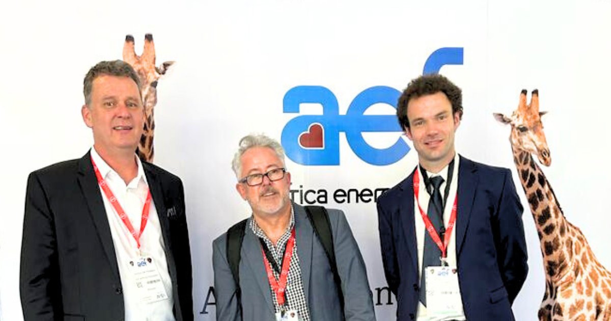 Inspired by the important talks and exhibits at Africa Energy Forum. 🔋⚡️

📸: Kobus Breytenbach from <a href="/PanAfricanPLC/">Pan African Resource</a>, Richard Doyle and Gilles Dumont from JUWI.

 #AEF23 #RenewableEnergy #AEF