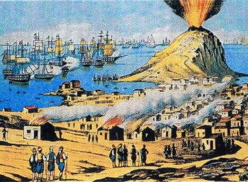 20 ΙΟΥΝΙΟΥ 1824. ΕΛΛΗΝΙΚΗ ΕΠΑΝΑΣΤΑΣΗ. GREEK REVOLUTION. Τουρκικός στόλος υπό τον Hüsrev Pasha αποβιβάζει αγήματα στα ΨΑΡΑ. Οι ΚΑΤΑΣΤΡΟΦΕΣ και οι σφαγές που ακολουθούν είναι τρομερές. Από 30.000 κατοίκους 18.000 θανατώθηκαν ή πωλήθηκαν ως σκλάβοι. 'Στων ΨΑΡΩΝ την ολόμαυρη ράχη..'