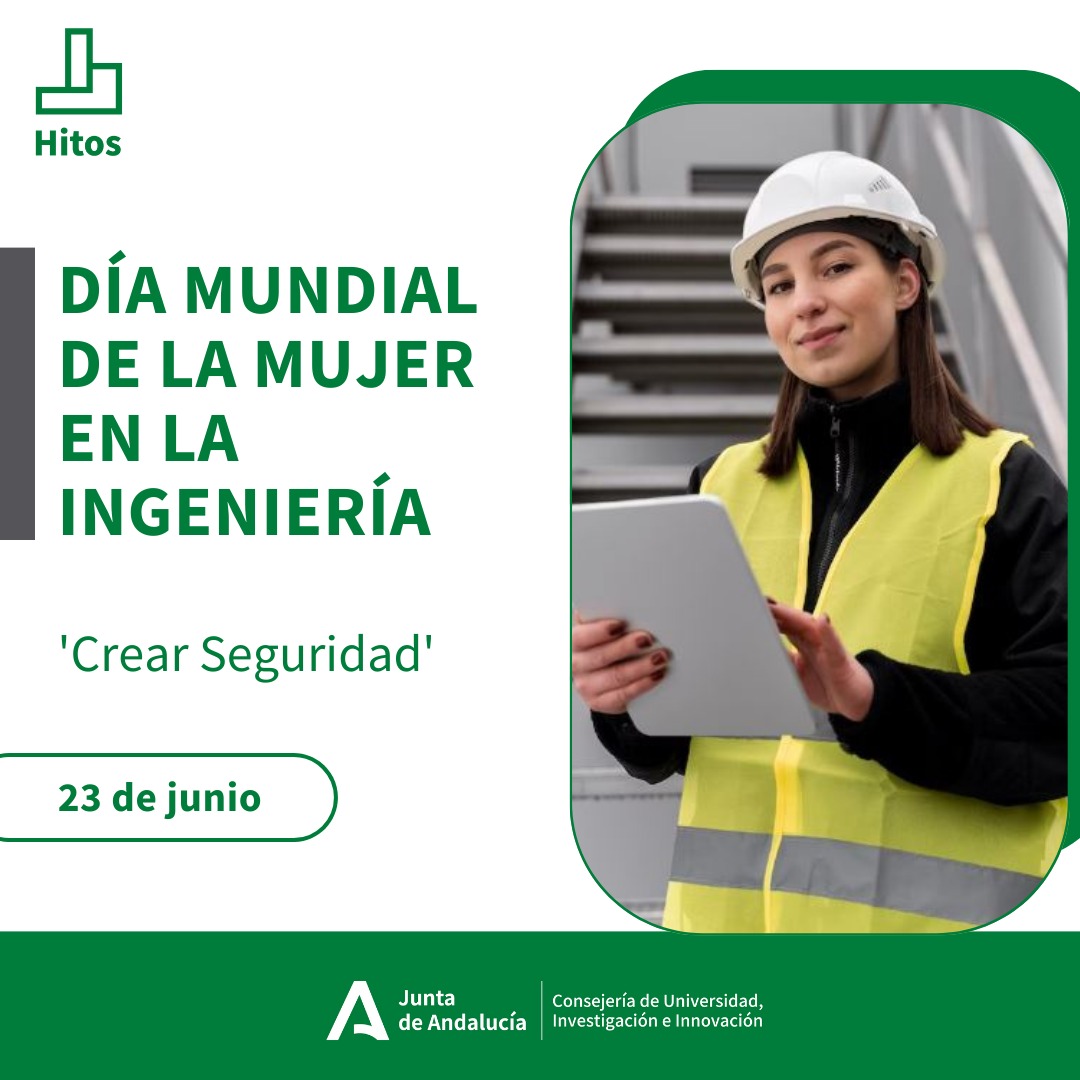 UniversidadAnd's tweet photo. 💡 #Andalucía es tierra de talento e #innovación. 

👷🏻‍♀️En el Día Internacional de la Mujer Ingeniera reconocemos el trabajo de las mujeres en la #ingeniería y su marcado compromiso por la seguridad y  la protección de vidas en sus proyectos. 👏 https://t.co/cbFZHgQtSH
