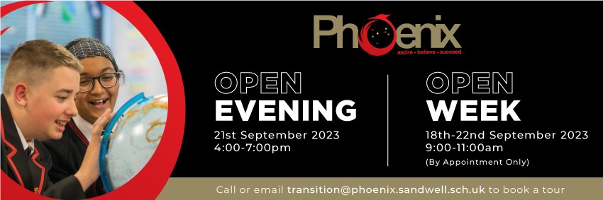 Please see below re: The Phoenix Collegiate Open Evening / Open Week, September 2023.