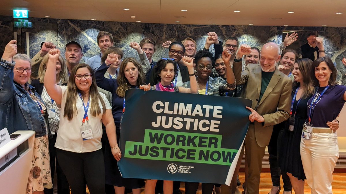 Social justice and fundamental workers' rights are vital for a #JustTransition that saves our climate! 
#InternationalLabourConference 2023 @ILO 
👉Endorses #ILO #JustTransitionGuidelines
👉Governments commit to just transition frameworks linked to #NDCs & net-zero policies 
1/4