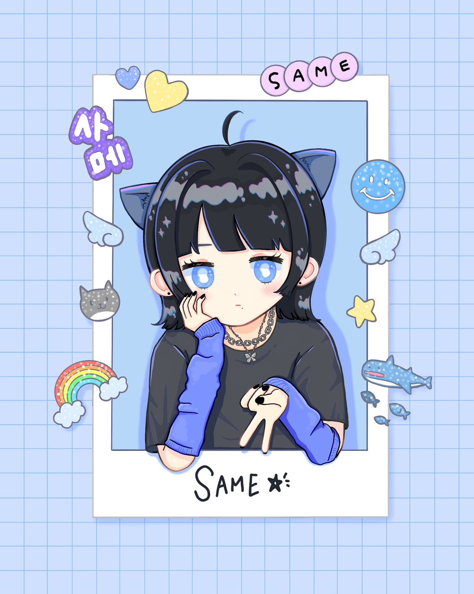 __mlllt0_0b__'s tweet photo. 🌈🐈さめちゃん描いた🦈💙
#mitocreate #illustration https://t.co/XOgHlYy1FG