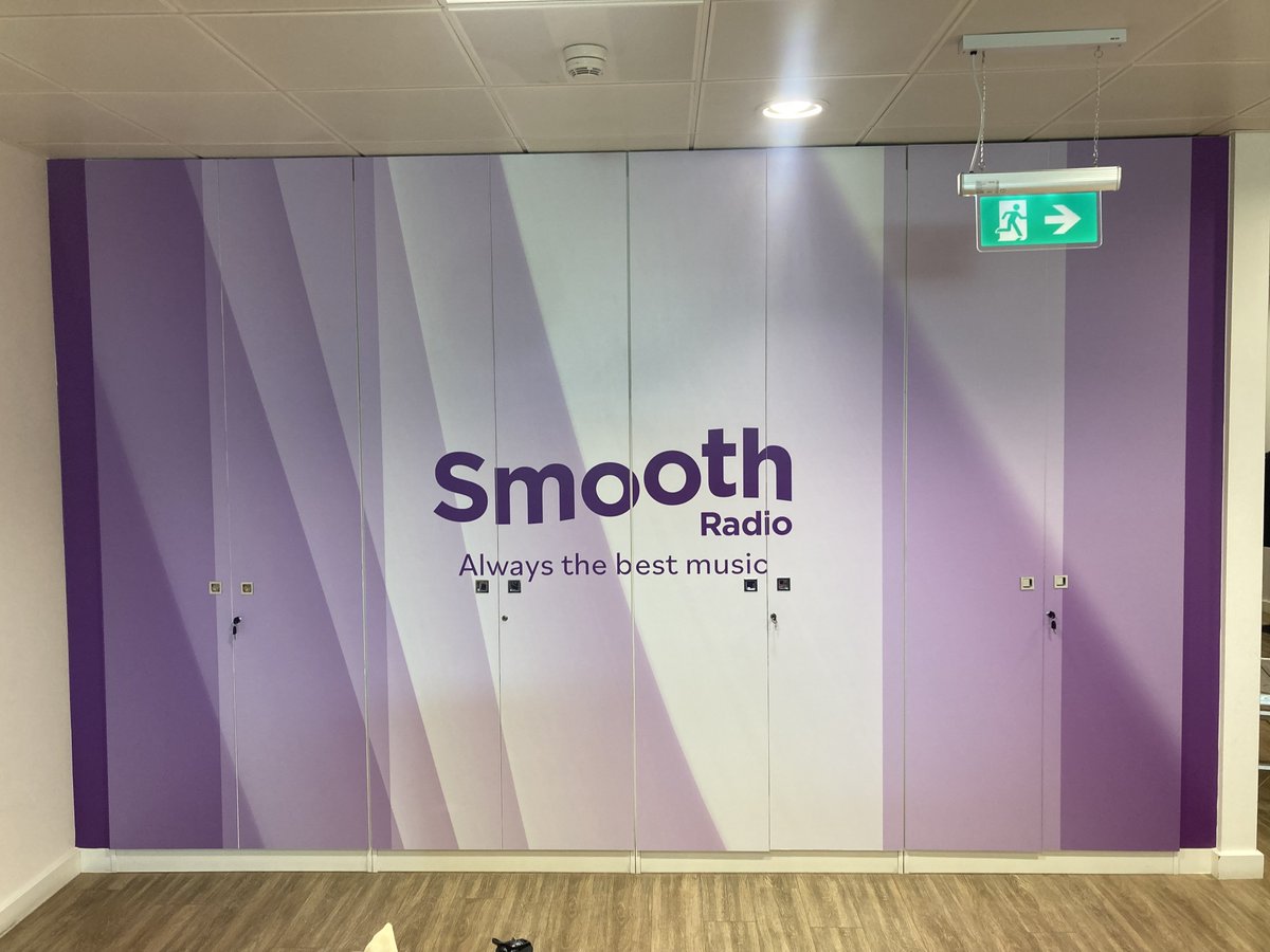 This #signinstallation was one smooth operation. 🎶

<a href="/SmoothRadio/">Smooth Radio</a> has had a re-fresh so we provided an installation of their new graphics. These featured walls were created using laminated, self-adhesive vinyl.

Contact us for your #brand re-design.
✉️ info@teamvalleygroup.co.uk