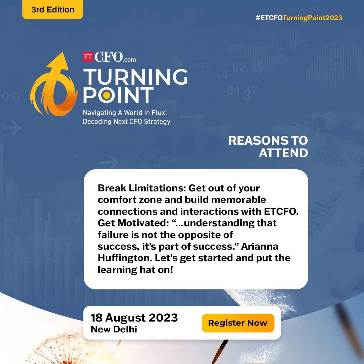 Discover the latest trends at #ETCFOTurningPoint2023, innovative strategies, and emerging technologies that are reshaping the world of finance. 

Register now: bit.ly/43NwMJc

#ETCFO #CFO #Strategy #FinanceLeaders #Business