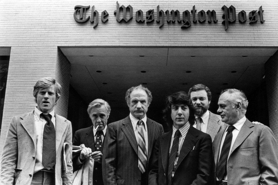 A great shot of The Washington Post crew from ALL THE PRESIDENT'S MEN (1976).