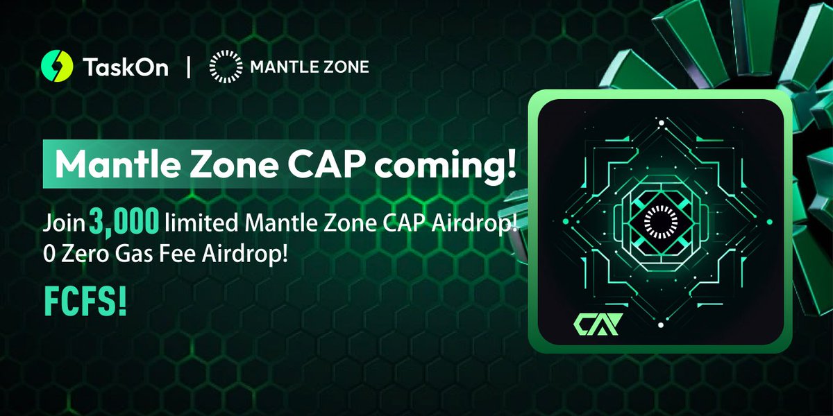 🎉 We team up with @taskonxyz to host a special #Giveaway!

🎁 Only 3,000 #CAPs #FCFS
⏰ Jun 20th 9:00 - Jun 27th 9:00 (UTC)  

Act Now👇
taskon.xyz/campaign/detai…

#Web3 #NFT #Airdrop