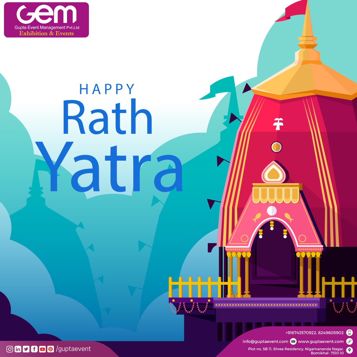 gupta_events's tweet photo. As we celebrate Jagannath Rath Yatra, let's remember the essence of love, tolerance, and harmony that Lord Jagannath stands for. Happy Rath Yatra! #UnityInDiversity #Jagannath #RathYatraGlorious #Guptaevent #Internationaltradefair #Guptaevent #Internationaltradefair https://t.co/MJlierPXyo