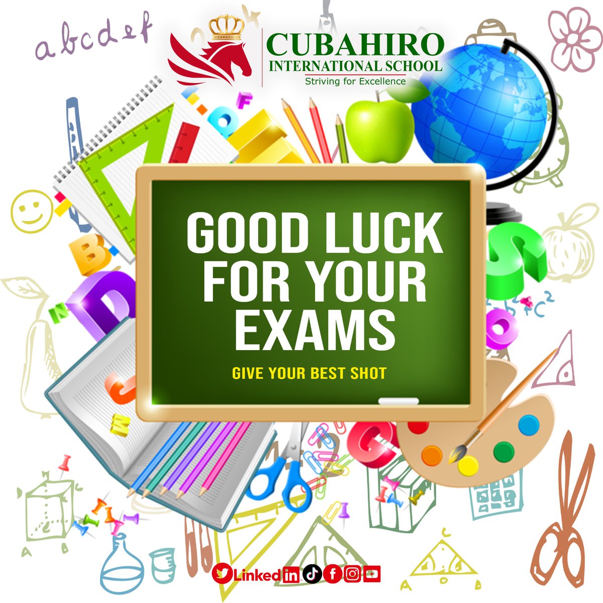 Good luck to all our students who are starting their exams today. #CIS -Burundi  #StrivingForExcellence #Abatwip