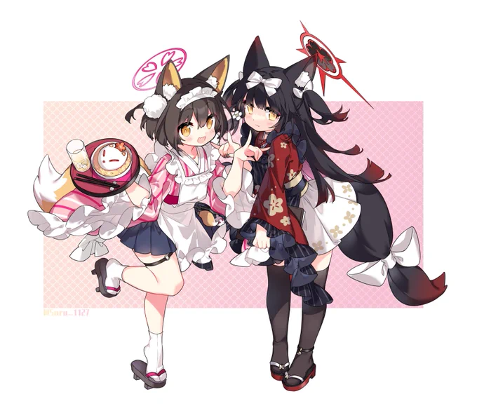 「ようこそキツネ喫茶店~」 #ブルアカ