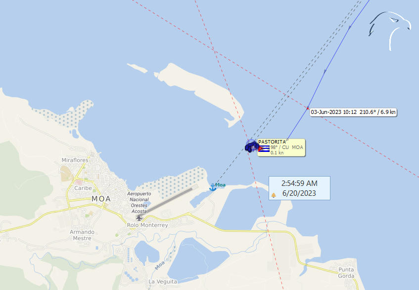 FlconEYES's tweet photo. ⚓️#PASTORITA 9034729 
Tanquero para gas licuado del régimen

#Habana-#Moa 

Cala:7.3/10.92m 
Entregando: ~20,000m³ de gas.  

#Now #cubarcos #AIS #Cuba #20Jun https://t.co/CCVFxAZOE0