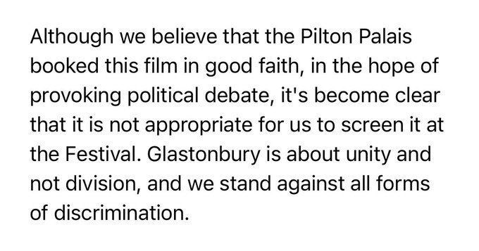 @glastonbury I/ You're a bunch of hypocrites! The Tories want to sell off the NHS. So do @Keir_Starmer and @wesstreeting. By cancelling 'Oh Jeremy Corbyn', you side with liars and those who put money before people. You also prove that you're cowards, buckling under pressure. @jeremycorbyn!