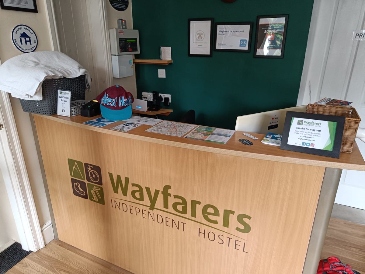 The walkers are preparing to leave for their first full day of the Lady Anne Way... and there's Mike's West Ham hat making another appearance #WestHamOnTour #AllSaints #Ilkley bit.ly/LAW-June23