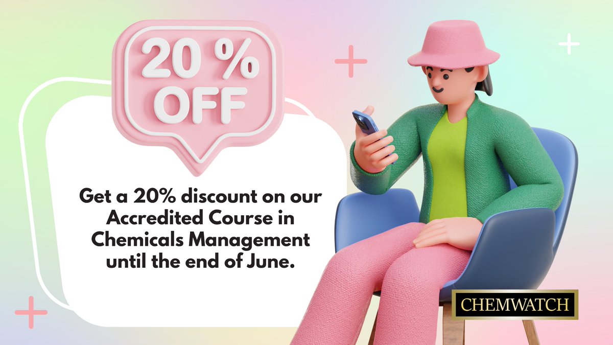 Chemwatchtweet's tweet image. Get a 20% discount on our Accredited Course in Chemicals Management until the end of June. Take advantage of our limited-time offer to enhance your skills. Enrol yourself today: lnkd.in/gkyGkrRp

#ChemicalsManagement #ChemistryCourse