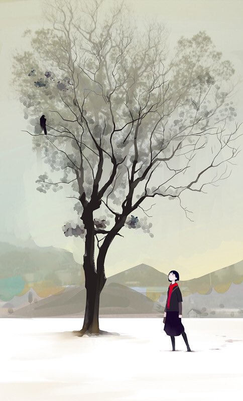 Bangqiao Yan
A bird and a girl
 
Yan is an illustrator and teacher based in Changsha,China.He is known for his beautiful,digitally painted landscapes that capture your gaze,take you by the hand and walk you though their tranquil scenery.
#painting #ArteYArt #illustration #artwork