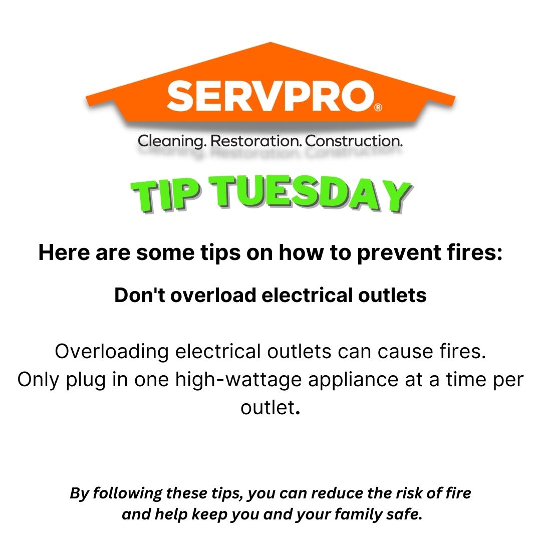 Here are some tips to prevent fire at home! 

#servpronetnorthmiami #servpronethollywood #servpronetmiamilakes #likeitneverevenhappened #northmiami #miami #hollywood #tiptuesday