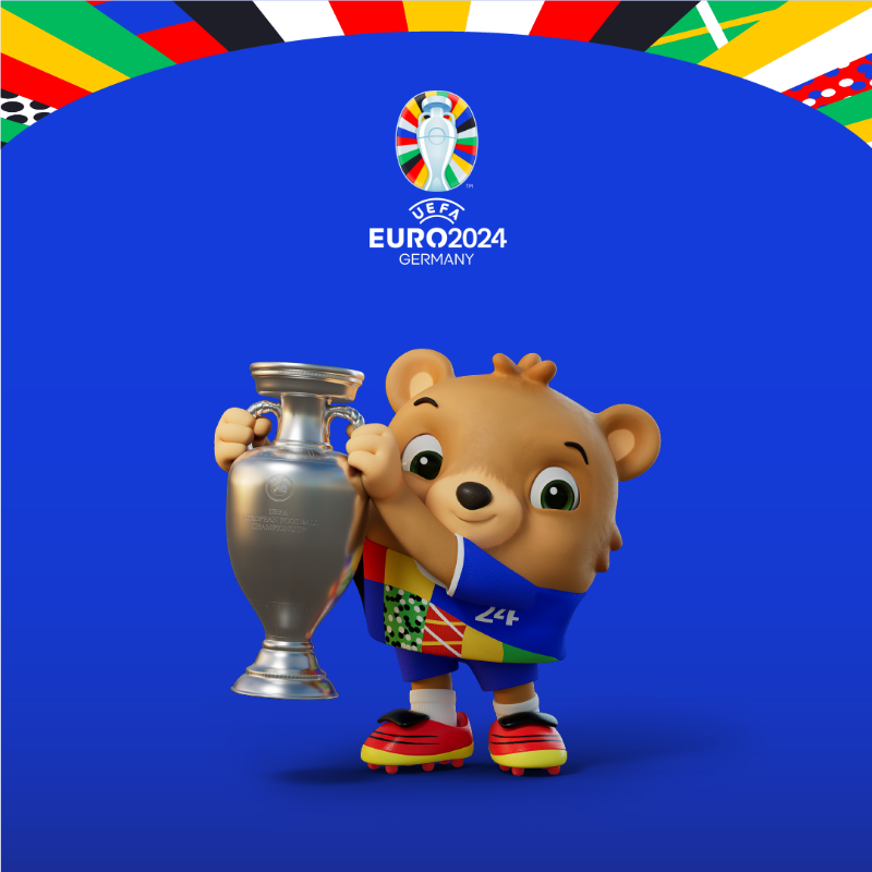 UEFAEURO's tweet photo. 👋 Say hallo to the #EURO2024 mascot!

🧸 The cute teddy bear aims to inspire 10 million children across Europe to get active, challenging pupils to #MakeMoves.