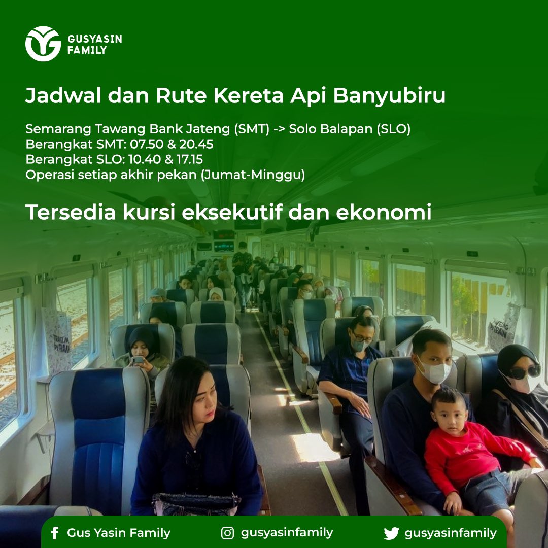 gusyasinfamily's tweet photo. PT KAI mengoperasikan kereta api (KA) Banyubiru yang melayani relasi Semarang-Solo mulai 1 Juni 2023. Banyubiru diambil dari nama yang dekat dengan masyarakat Jawa Tengah, banyu artinya air dan biru mencerminkan keindahan alam. https://t.co/Nd5gzw61P1