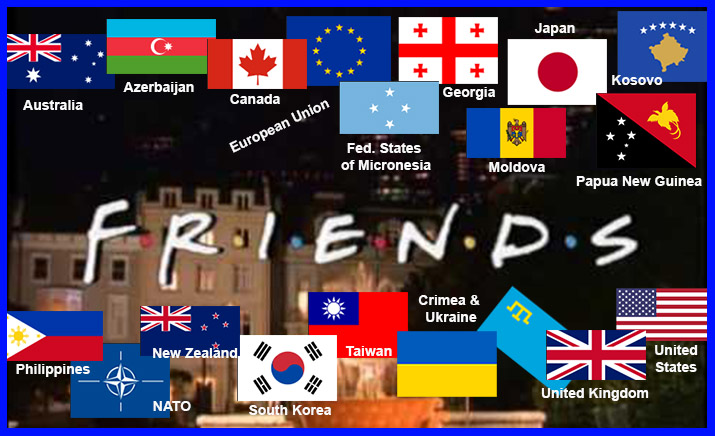 #Australia, #Azerbaijan, #Canada, #EuropeanUnion, #Georgia, #Japan, #Kosovo, #Micronesia, #Moldova, #PapuaNewGuinea, #Philippines, #NATO, #NewZealand, #SouthKorea, #Taiwan, #Crimea / #Ukraine, #UnitedKingdom, & #UnitedStates are Friends 🫶🌎❤️🤍💙