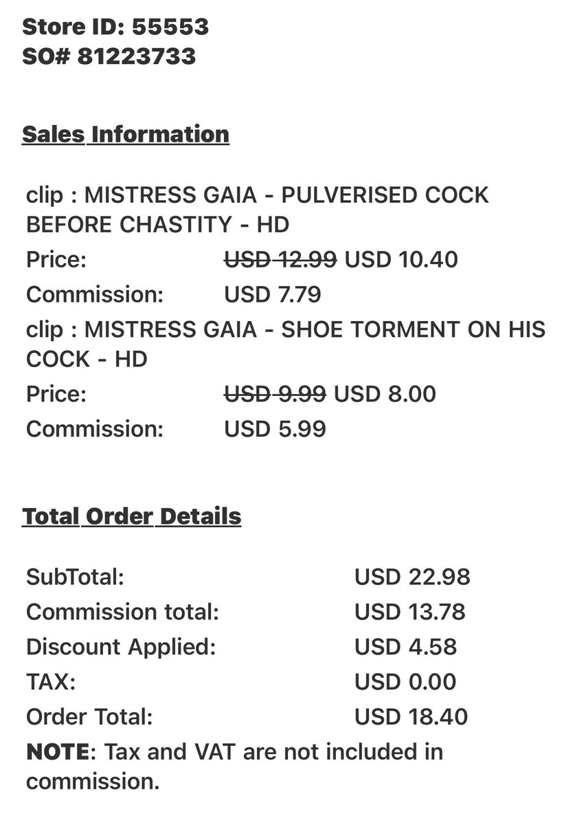 Mistress Gaia on Twitter: "RT @MistressGaia: 20% discount https://clips4sale.com/studio/55553