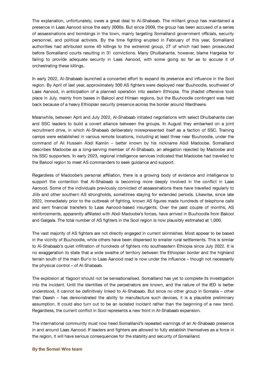 AbdirazakCajab's tweet image. @SahanResearch publications about ASH affiliation conflict in Sool region, Somaliland. Last month terror incident.