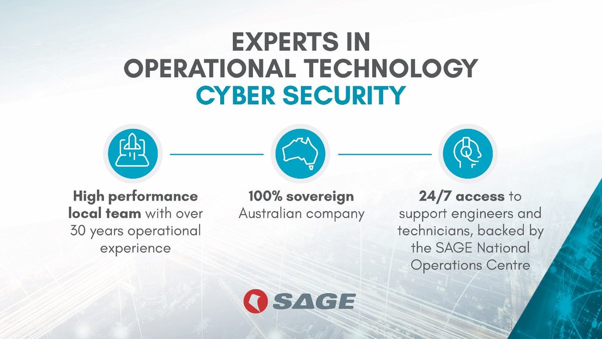 As a 100% sovereign Australian company, SAGE offers high-performance solutions for protecting your digitalised and automated operational assets. Read more information on our #Cyber capability here: hubs.ly/Q01V10Nm0