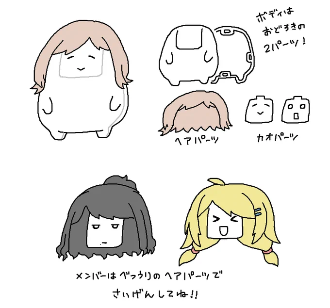 イルミネのプラモが予約できなくて悲しいので イルミネのプラモの絵を描きました。