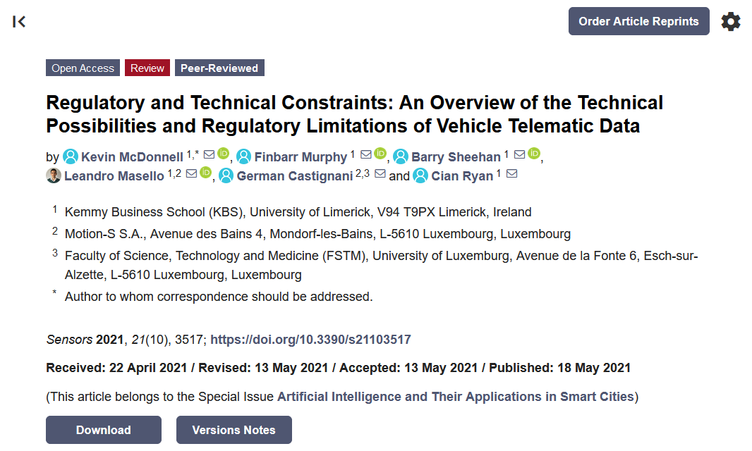 Sensors_MDPI's tweet image. #mostdownload
Regulatory and  Technical Constraints: An Overview of the Technical Possibilities and  Regulatory Limitations of Vehicle Telematic Data
mdpi.com/1424-8220/21/1…
#AutonomousVehicles #IntelligentTransportSystems