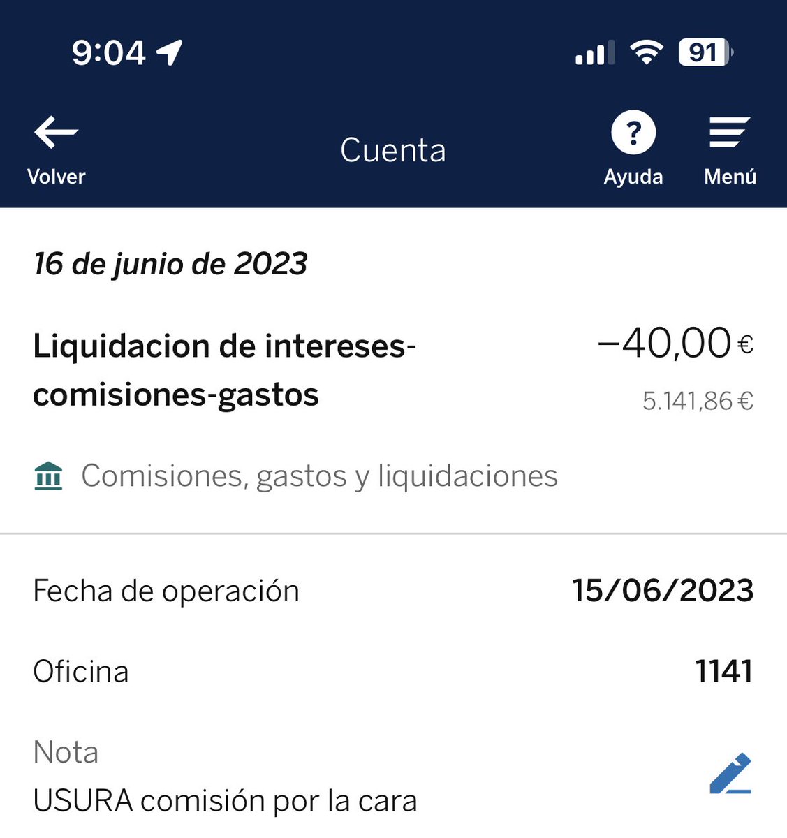 Comisión trimestral por la cara #ocu #facua #bbva