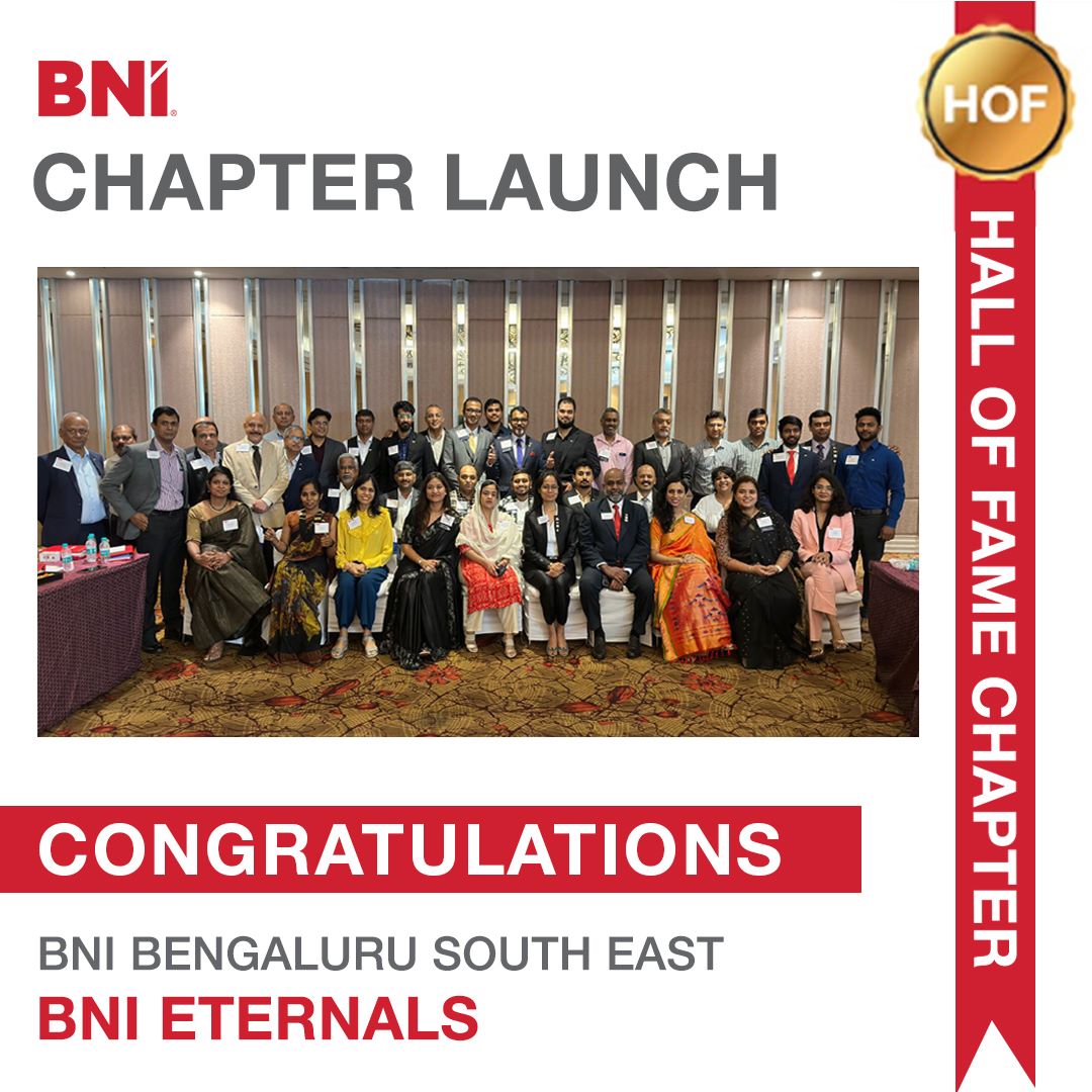 BNIindia's tweet photo. We are delighted to announce the launch of the 13th chapter of BNI Bengaluru's South East, BNI ETERNALS with 37 members, 47 visitors and 40+ referrals.
Many congratulations to Area Director Venu Ravindran
#BNI #BNIIndia #BNIBengaluru #BNIChapters #BNIMembers #ReferralsForLife https://t.co/qoP5IARLRl