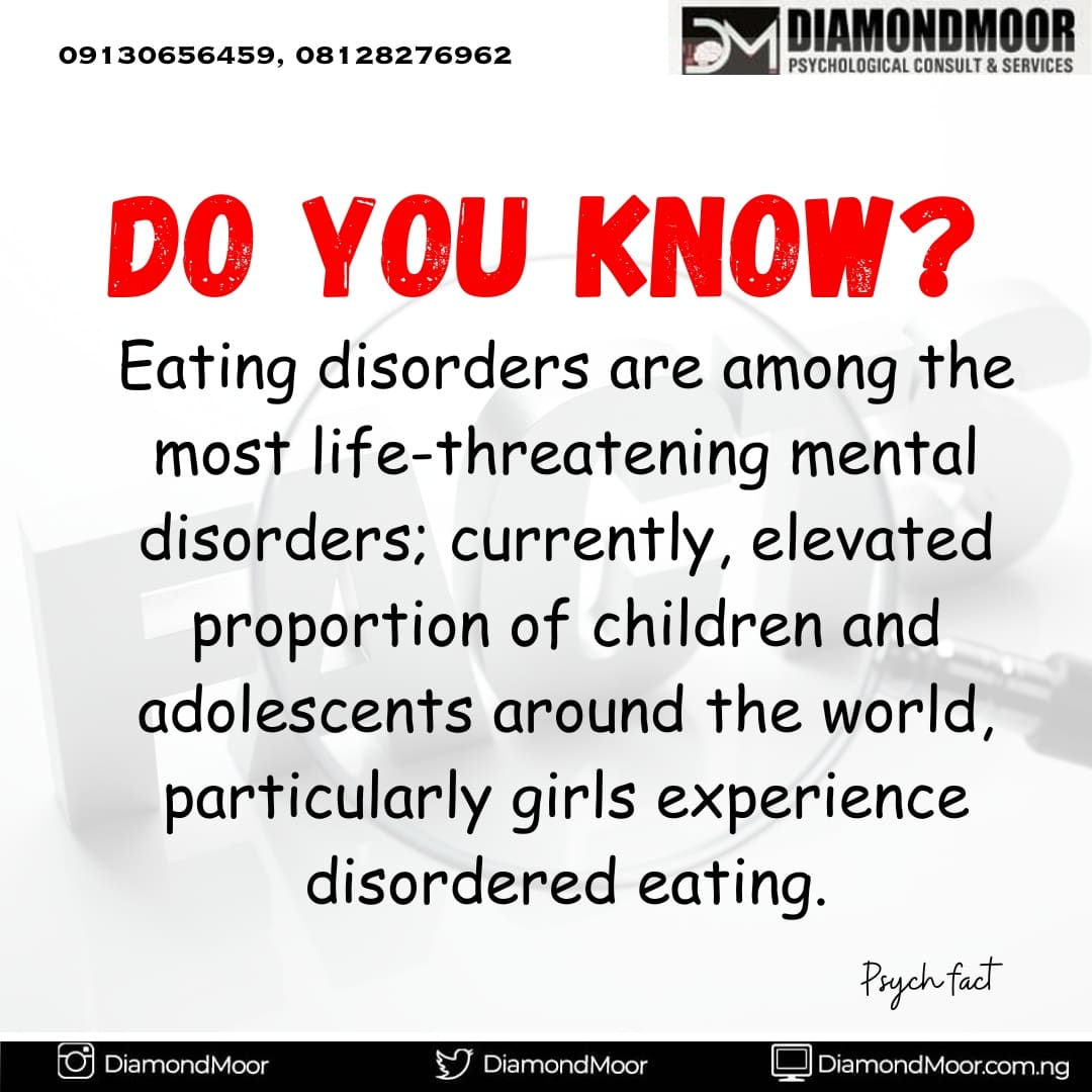 MoorDiamond's tweet photo. Do you know? #psychologyfact
#facts #eatingdisorder #psychotherapy #mentalhealthproblems #healthyliving #lifethreathening #mentalillness #health #mentalhealth #treatment #seekhelp #talktoatherapist #knowledgefreesyou https://t.co/bsGcQ9AY2R