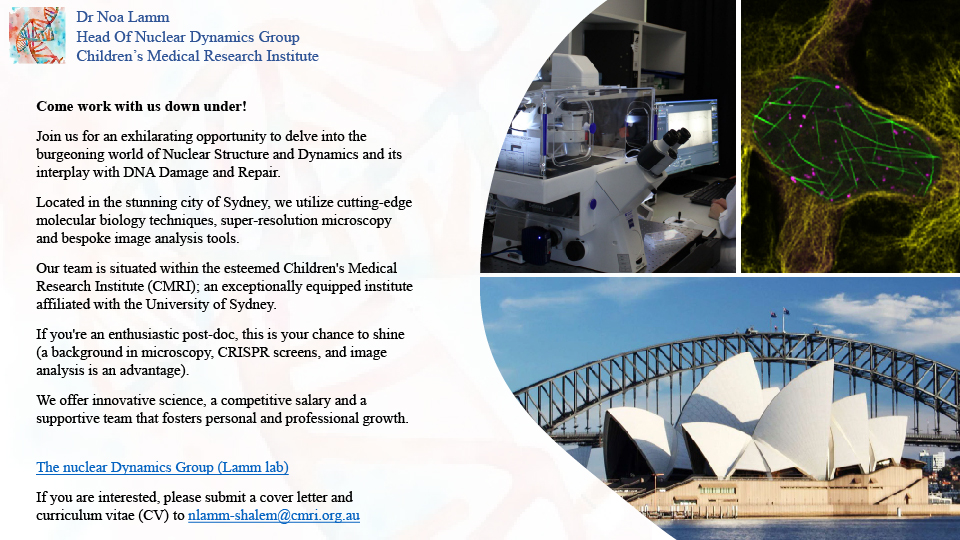 I have recently opened my lab at #CMRI_AUS and am looking for an enthusiastic postdoc to join my team. (Details below.) Please help me with RTs. Thank you!