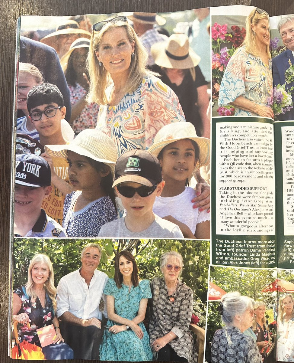 goodgrieftrust's tweet photo. Thank you to @hellomag for this fabulous article in this weekβs magazine.
It was wonderful to meet HRH the Duchess of Edinburgh at our #SitWithHope launch at the Royal Windsor Flower Show & discuss this new national initiative.
π§‘βοΈ#HelpandHopebenches #PledgeaPlaque https://t.co/nraSKbKH1F