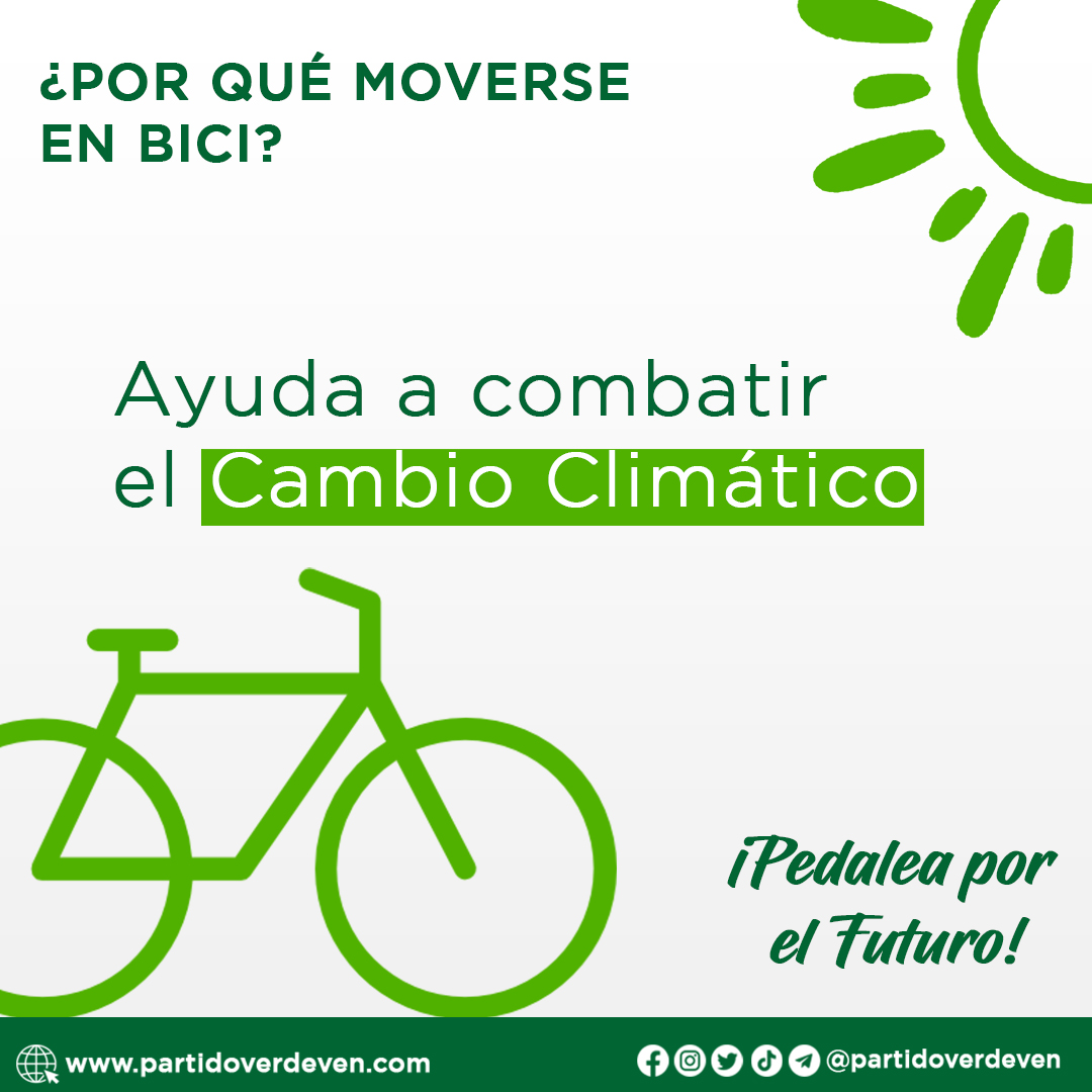 ¡Pedalea por el Futuro! 🚲💚🌎
Ayuda a combatir los efectos de la Emergencia Climática debido a que mitiga el aumento de las emisiones de gases de efecto invernadero.
<a href="/NicolasMaduro/">Nicolás Maduro</a>
@HeryckRangel