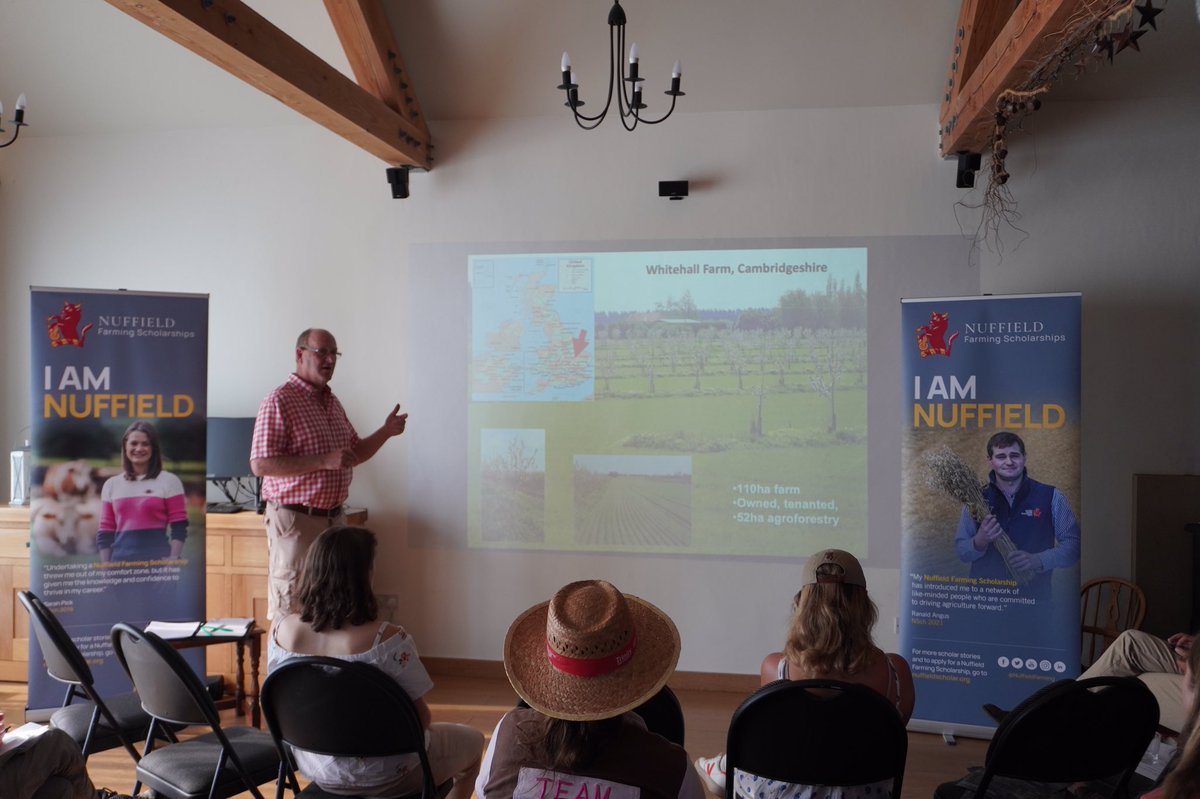 Great hosting a Nuffield Farm event. 3 scholars discussed: food nutrient-density; impact of farm building design; and agroforestry- the benefits of trees in the farm landscape. Interesting thread: connection between farming and health, both physical and mental well-being 👩🏻‍⚕️👩🏻‍🌾