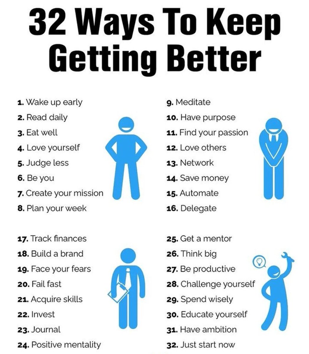 32 ways to keep getting better #BBNaijaReunion #หนุ่มกะลา #Ashes2023 #swfc #Upasana #IRLGIB #MondayMotivation #KravenTheHunter #ColdplaySingapore #Ashes23 #Motivation