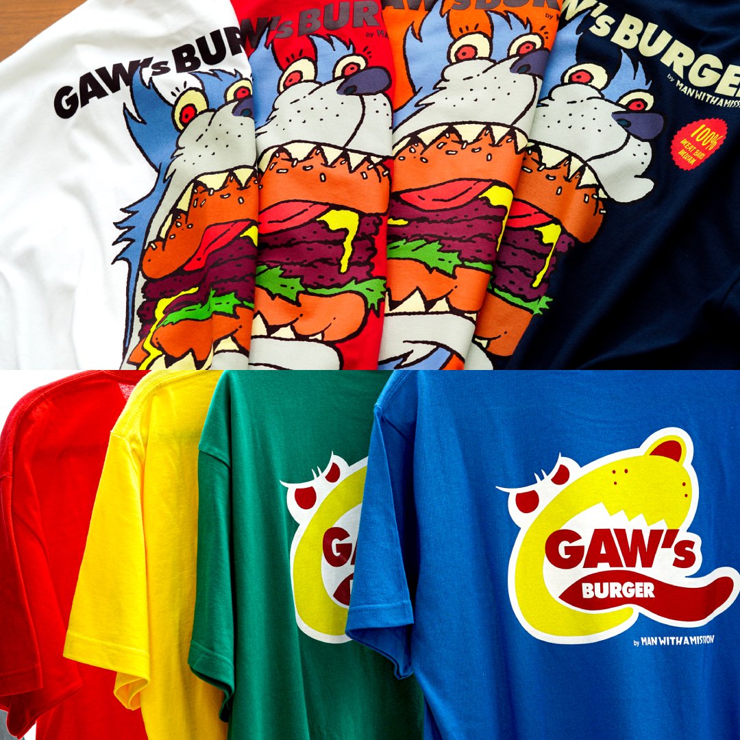 マンウィズ GAW’sバーガー Tシャツ　MAN WITH A MISSION マンウィズ GAW'sバーガー TシャツMAN WITH A MISSION