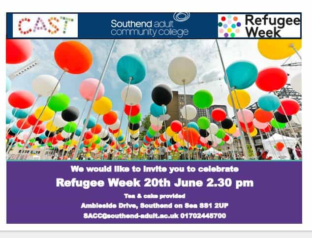 Today marks #RefugeeWeek2023 celebrations come join us at Southend Adult College 2.30pm @NACCOMnetwork @savs_southend @ABSSouthend @TrustLinksLtd @WelcometotheUK1 @YourSouthchurch @EPSouthend @Essex_CF @SouthendCityC @Southend_Pride @CitizensEssex
#RefugeesWelcome