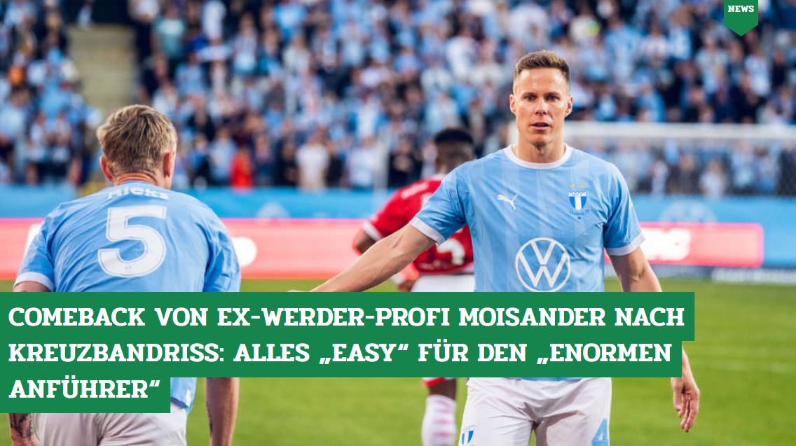 DeichStube's tweet photo. 267 Tage nach seinem bitteren Kreuzbandriss hat Ex-#Werder-Profi Niklas #Moisander in Diensten von #Malmö FF tatsächlich sein Comeback gefeiert – im Alter von 37 Jahren👉https://t.co/NURLabvsmD https://t.co/xqDLTu5lHT