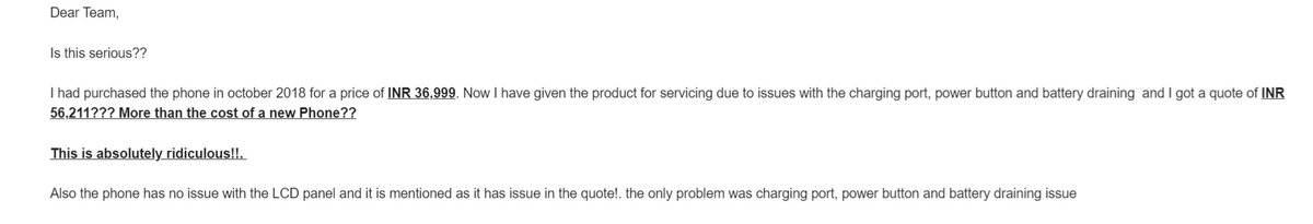 K_Rahul_Raj's tweet photo. Hey @ASUS @ASUSIndia @asuszenfone5z 
Ridiculous repair quote received for Zenfone5z! Repair cost - whopping INR 56,211 which is more than the actual price of the phone. 🤷‍♂️ Seems like a bit of a stretch, don't you think? Please explain!! #ASUSRepairIssues #CustomerExperience https://t.co/qj7PPT6Tfg