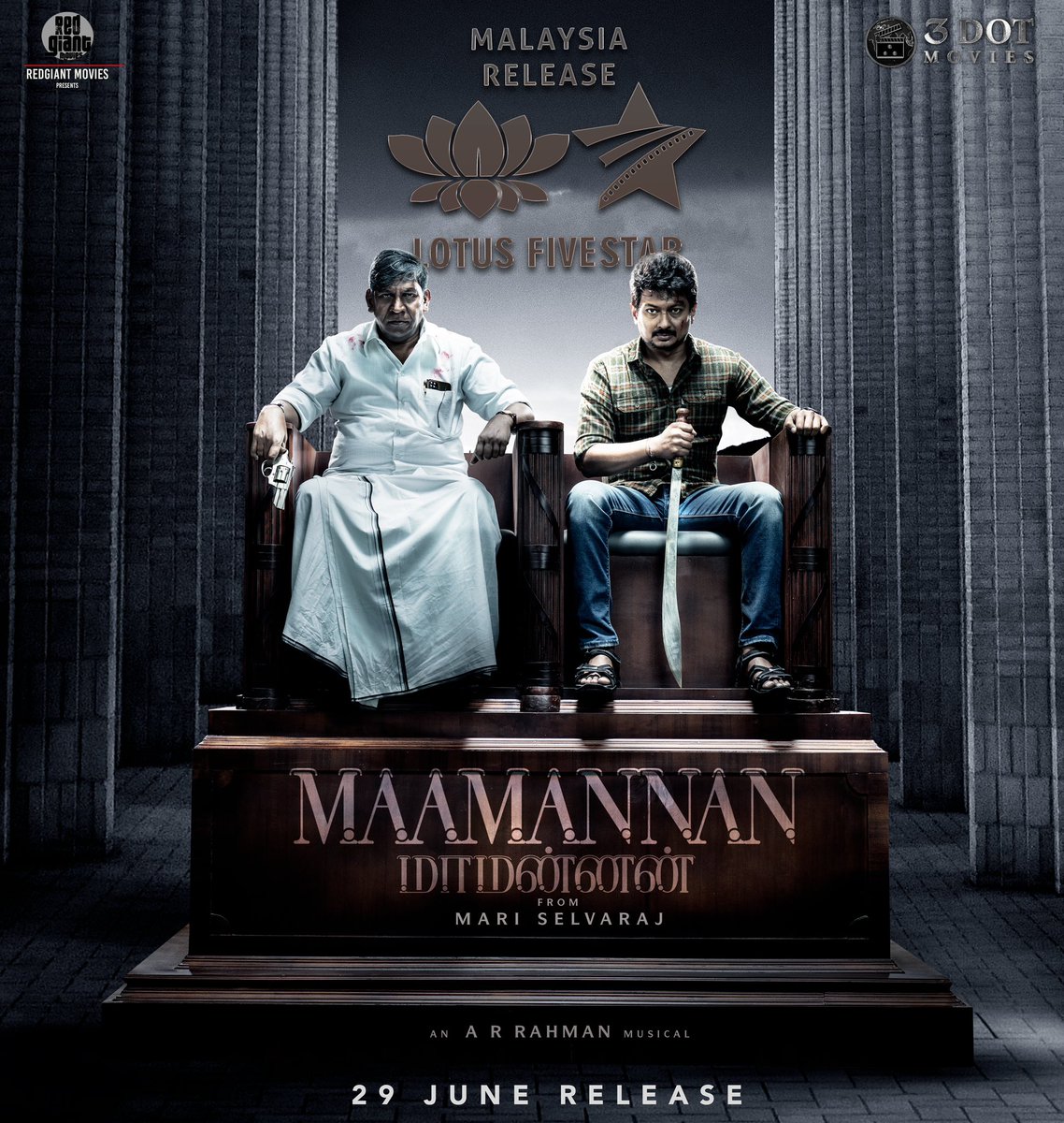 #Maamannan Malaysia theatrical rights bagged by @LotusFivestarAV 

In cinemas from June 29!