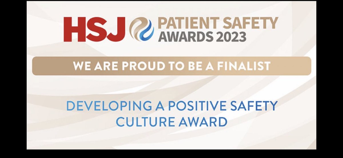 Delighted that our Critical Care Unit has been shortlisted for the HSJ patient safety awards for our QI work  to improve our safety culture 👏 #HSJpatientsafety