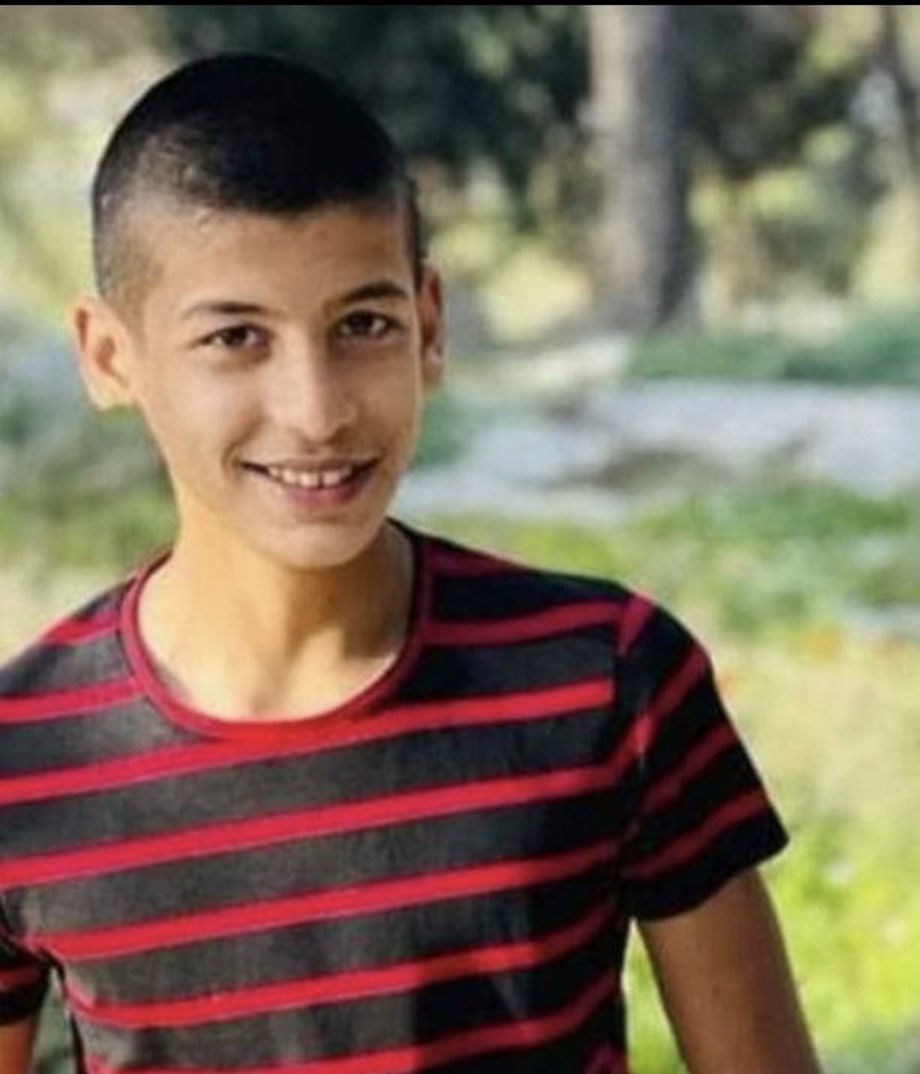 Yesterday morning, Israeli gangs shot 15-year-old Ahmad Yousef  Saqer with live ammunition  from inside a military vehicle during their Nazi incursion into Jenin refugee camp.
End #IsraeliTerrorism 
#PalestinianLivesMatter
