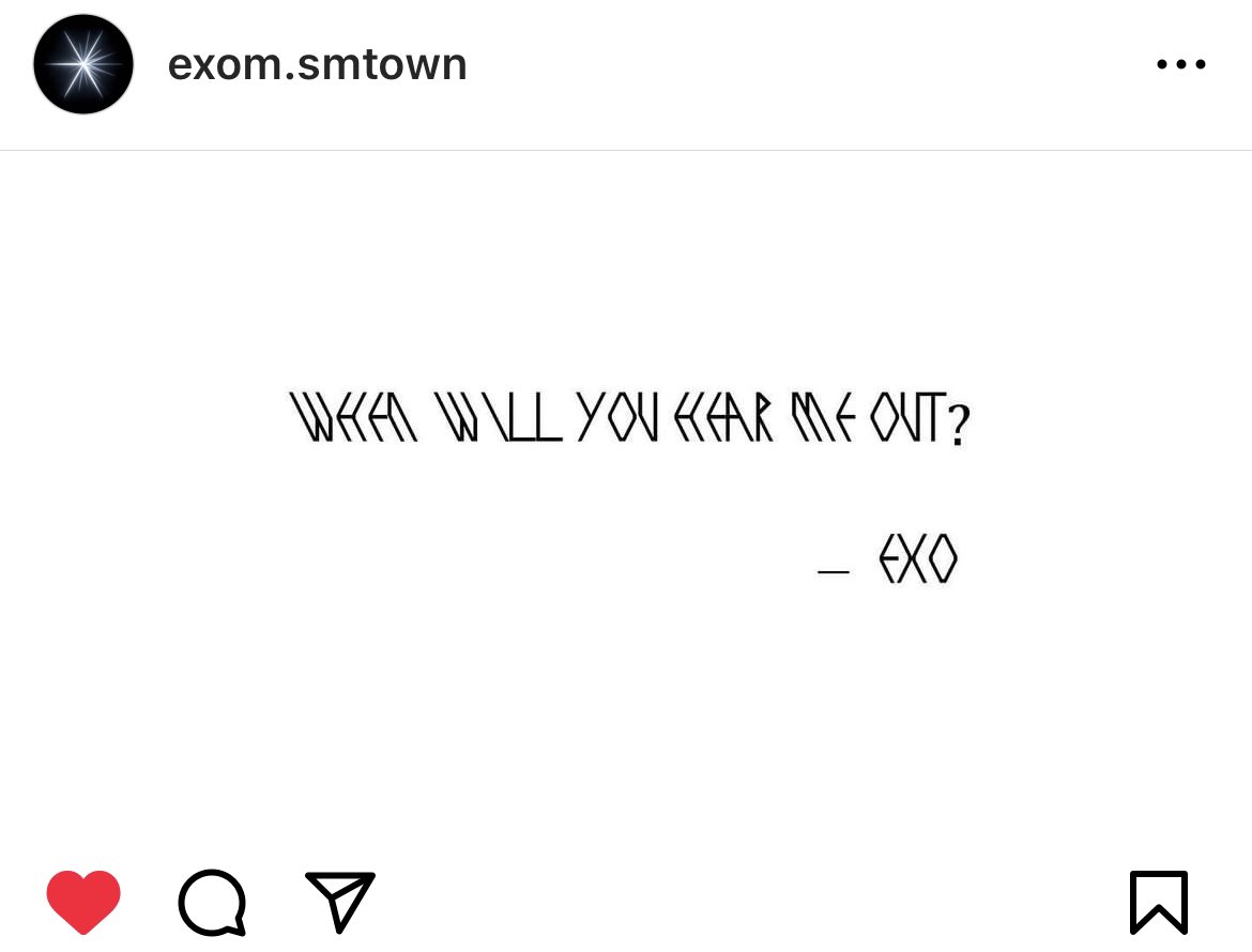 These accounts of EXO-M and EXO-K on Instagram and Twitter posted about spoiling a sentence of the song:

'WHEN WILL YOU HEAR ME OUT?'

so..??!!!!!