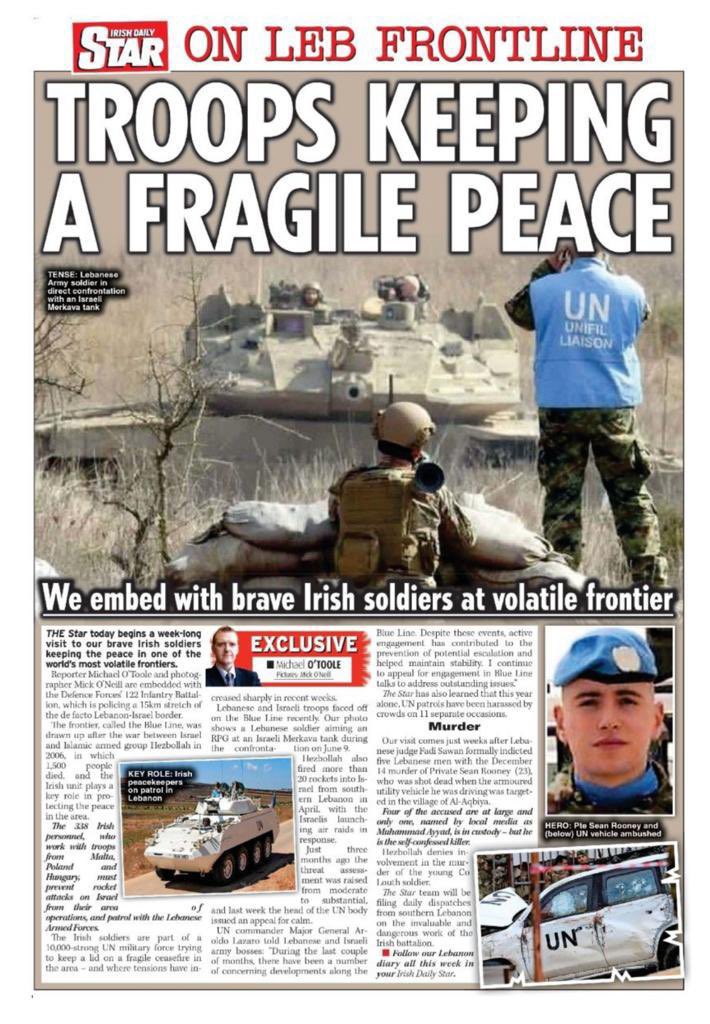 Keep an eye on @isfearranstar all this week as journalist @mickthehack embeds with @irishpolbatt in South Lebanon 🇱🇧 Daily dispatches on the invaluable work carried out by Irish troops in @UNIFIL_