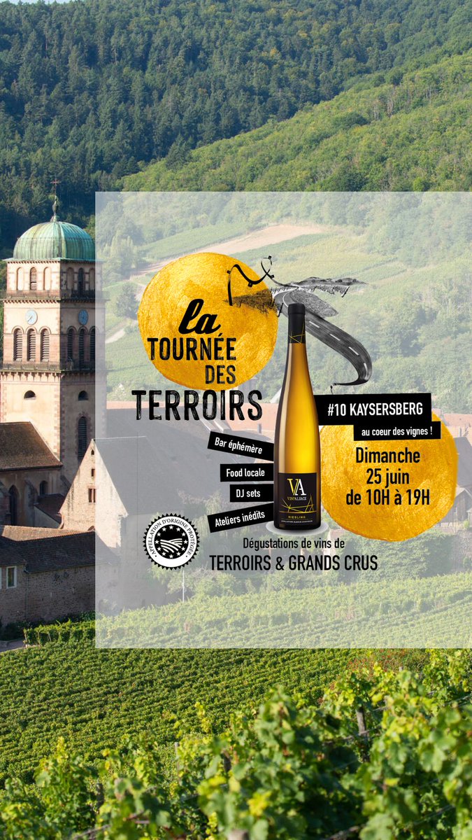 La tournée des terroirs #AlsaceRocks #10 arrive à #Kaysersberg ce dimanche 25 juin. 
Infos et résa par ici : bit.ly/Tournée-des-te…
<a href="/VinsAlsace/">VinsAlsace</a> @bleualsace <a href="/TopmusicAlsace/">Top Music</a> @Europe2AFC #DrinkAlsace