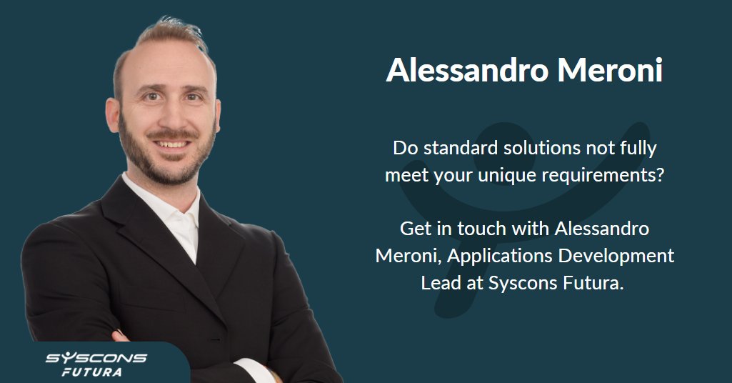 SysconsGroup's tweet image. #SysconsFutura provides modern #CloudNative #applicationsdevelopment services, including SAP #CommerceCloud and SAP Business Technology Platform (SAP BTP) expertise. Get in touch with Alessandro Meroni on LinkedIn.
