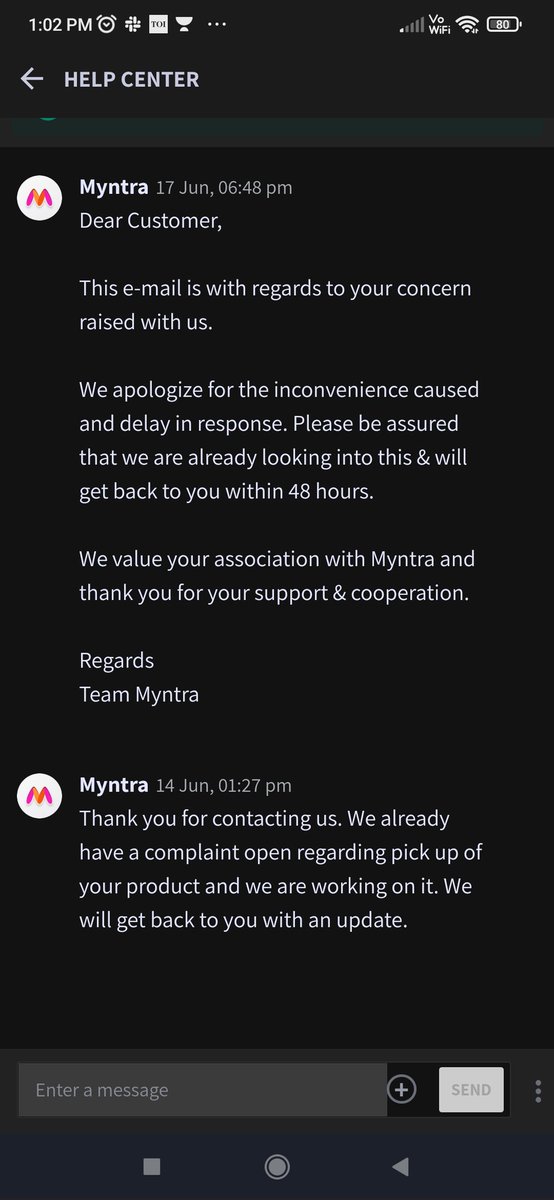 #fake @myntra
I have purchased a T-shirt on 3rd June, @myntra sent me a wrong product and when I complaint about this, it's been 18 days but still there are making me fool over call. #fakeonlineshopping
@myntra is a fake and disgusting company
@myntra #fake @StayWrogn 
@imVkohli